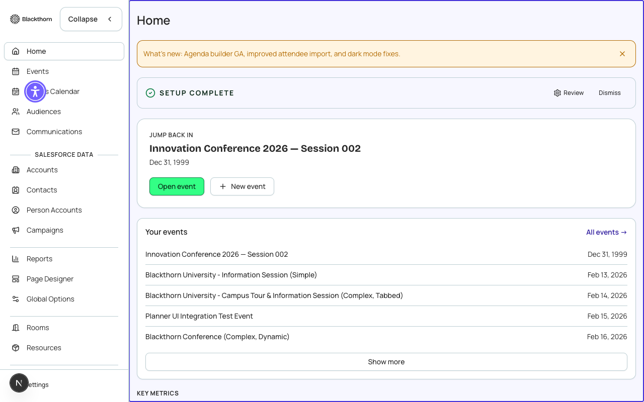 The Forge shell: sidebar (left), topbar (top), content area (center).