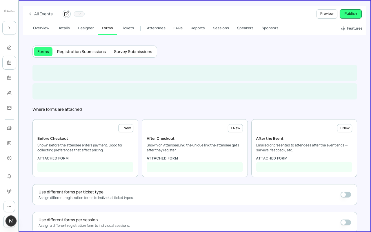 The element type picker in the form builder, showing all available question types.